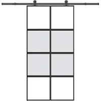 vidaXL Porte coulissante avec ferrure 102,5x205 cm verre trempé et aluminium