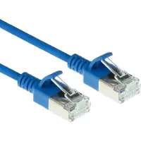 ACT Blue 1 mètre LSZH U/FTP CAT6A datacenter slimline patch cable snagless with RJ45 connectors (DC7601)