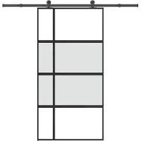 vidaXL Porte coulissante avec ferrure 102,5x205 cm verre trempé et aluminium