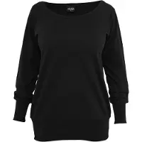 Urban Classics Sweat-shirt de - Sweat col rond large - XS - 5XL - pour Femme - noir - Taille XXL