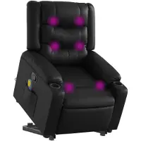 vidaXL Fauteuil de massage avec releveur Noir similicuir
