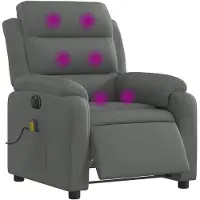 vidaXL Fauteuil de massage électrique Tissu gris foncé