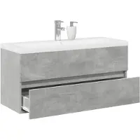 vidaXL Ensemble de meubles de salle de bain 2 pièces gris béton bois composite
