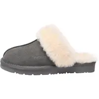 EVER AU Pantoufle 'Raven' gris foncé / blanc