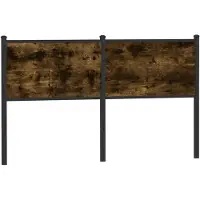 vidaXL Tête de lit chêne fumé 140 cm Bois composite et acier