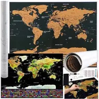 Iso Trade Weltkarte - Rubbellos mit Flaggen + Zubehör 23442