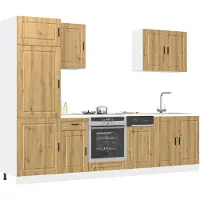 vidaXL Ensemble de 7 armoires de cuisine Kalmar Chêne Artisan Bois composite