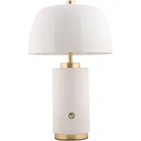 Leitmotiv Lampe à poser FREYA éponge, sans fil, Ø 18 cm, blanc