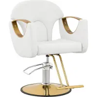 Physa Fauteuil de coiffure avec repose-pieds - 53 - 64 cm - 180 kg - blanc BARTON WHITE