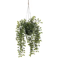 Mica Decorations Ficus Plante Artificielle Suspendue en Pot - H46 x Ø20 cm - Vert