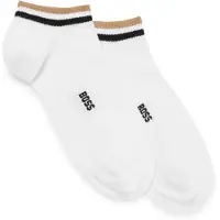 BOSS Lot de deux paires de chaussettes basses à rayures emblématiques au niveau des chevilles