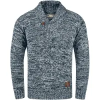 !Solid Pull-over 'Phil' bleu / marron / blanc