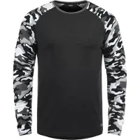 !Solid T-Shirt 'Cajus' gris / noir / blanc