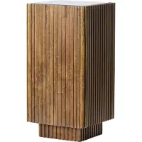 Light & Living GATURA Colonne en bois foncé avec verre brun – 30x30x60 cm