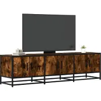 vidaXL Armoire TV chêne fumé 150x35x41 cm Bois composite et métal
