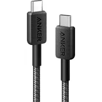 Anker Câble d'alimentation et de données , USB Type-C (M) vers USB Type-C (M), 0,9 m, débit de transfert 480 Mbps, 60 W, gaine en nylon tressé, Noir, "A81F5G11"