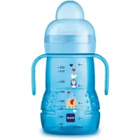 Mam Tasse Trainer, avec tétine en silicone Skinsoft anti-goutte, facile à attraper, 4 + mois, 220 ml, bleu clair