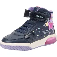 Geox J INEK Girl B Basket, Navy/Multicolor, 26 EU
