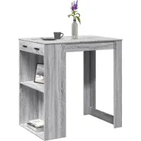 vidaXL Table de bar Gris Sonoma 102x70x103,5 cm Bois composite