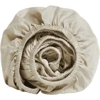 Yumeko - Drap housse - Satin De Coton - 160x210x30 - Beige