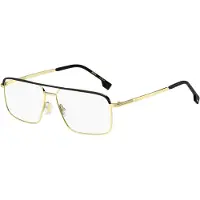 HUGO BOSS Monture optique en acier noir et doré