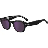 BOSS Lunettes de soleil en acétate noir avec verres violets