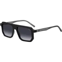 HUGO Lunettes de soleil noires avec détails rouges emblématiques