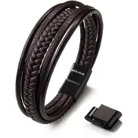 SERASAR Bracelet 'Braid' marron