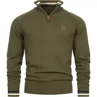 INDICODE JEANS Pull-over ' Swift ' bleu marine / marron / vert / blanc