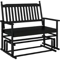 vidaXL Banc balancelle noir 118x70x104,5 cm bois massif de peuplier