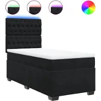vidaXL Lit boxspring avec matelas noir 80x200 cm velours