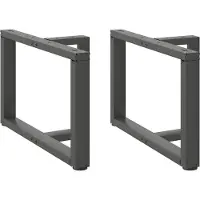 vidaXL Pieds de table basse en T 2 pcs. Anthracite 70x25x(42-43) cm Acier