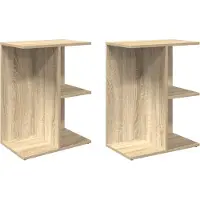 vidaXL Tables de chevet 2pcs chêne sonoma 46,5x29x61cm bois ingénierie