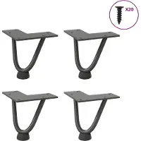 vidaXL Pieds en épingle à cheveux pour table basse 4 pcs. Anthracite 10 cm acier massif