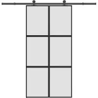 vidaXL Porte coulissante avec ferrure 102,5x205 cm Verre trempé & aluminium