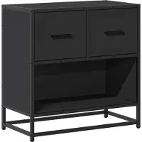 vidaXL Table de chevet noir 60x31x60 cm bois d'ingénierie et métal