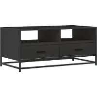 vidaXL Table basse noire 100x50x45 cm Bois composite et métal