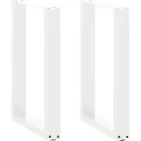 vidaXL Pieds de table de salle à manger en U 2 pcs. Blanc 50x(72-73) cm Acier