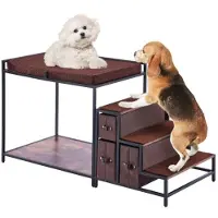 Vevor Lit Superposé pour Animaux de Compagnie Chien Chat avec Escaliers Plusieurs Marches avec Rangement pour Utilisation Intérieure Maison Chambre Près du Chevet Fenêtre