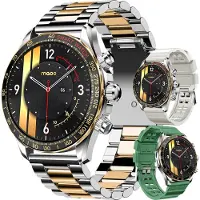 Maoo Titan AMOLED Smartwatch Homme - Edition spéciale - Acier inoxydable et 2 bracelets TPU - Podomètre - Moniteur de fréquence cardiaque - Moniteur de sommeil - Multisport - Convient à Android et iOS