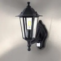 LEDVION Applique murale avec détecteur 15W douille E27 sans ampoule IP44