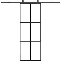 vidaXL Porte coulissante avec ferrure 76x205 cm Verre ESG & aluminium