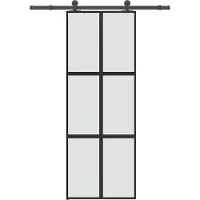 vidaXL Porte coulissante avec ferrure 76x205 cm verre trempé & aluminium