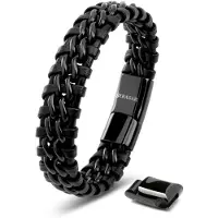 SERASAR Bracelet 'Steel' noir