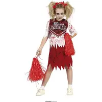 Guirca Zombie Cheerleader Girl Costume Rouge 10-12 Years