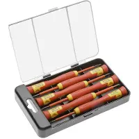 Högert Jeu de tournevis de précision 1000V en acier CrMo 6 pièces (HT1S986)