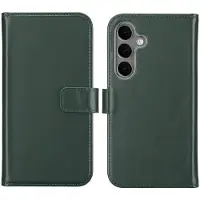 Selencia Étui portefeuille en cuir véritable Samsung Galaxy S25 Plus - Vert