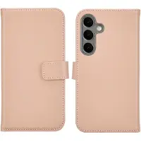 Selencia Étui portefeuille en cuir véritable pour Samsung Galaxy S25 Plus - Dusty Pink
