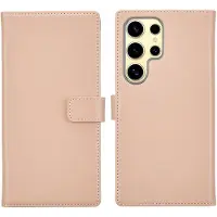 Selencia Étui portefeuille en cuir véritable pour Samsung Galaxy S25 Ultra - Dusty Pink