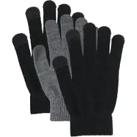 Pieces Gants 'NEW BUDDY' gris chiné / noir